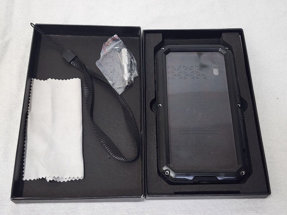 Beasyjoy for iPhone XR Metal Case Military Grade Defender Shockproof Black
